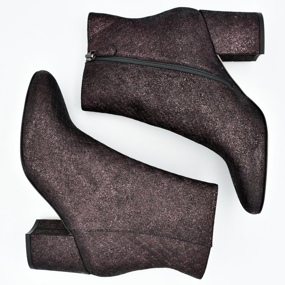 L.K. Bennett London Jourdan Sparkly Purple 'Loganberry' Block Heel Ankle Booties - Picture 15 of 16